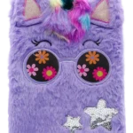 Pliš notes jednorog violet
