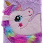Pliš notes jednorog rainbow griva