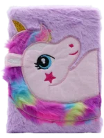 Pliš notes jednorog rainbow griva