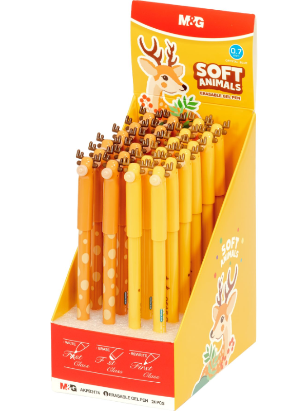 6927036729771 M&G SOFT ANIMALS DEER gel olovka piši-briši - Slika 1